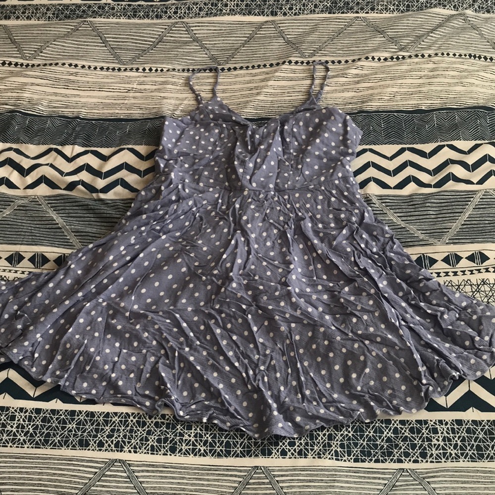 Aqua Blue Polka Dot Mini Dress